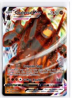 2020 TCG Pokemon #099 Coalossal VMAX 099/185 Holo Full Art Vivid Voltage - Image 1