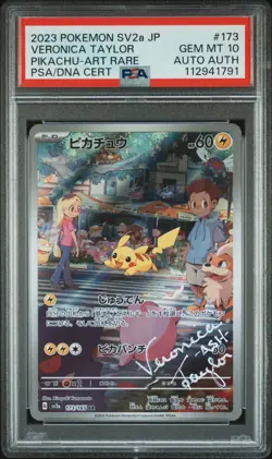 Pokemon SV2a Japanese 151 Pikachu #173 PSA 10 Veronica Taylor Signed GEM Mint - Image 1