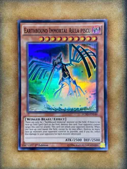 Yugioh Earthbound Immortal Aslla Piscu LC5D-EN146 Super Rare 1st Ed NM - Image 1