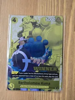 NM LP Bartholomew Kuma RARE WINNER CHAMPIONSHIP ALT ART OP09-108 ONE PIECE TCG - Image 2