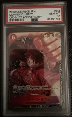 One Piece PSA 10 Monkey D. Luffy ST01-012 OP05 2023 Japanese - Image 1