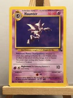 Pokemon Card Haunter 21/62 Fossil Set Non Holo Rare WOTC - Image 1