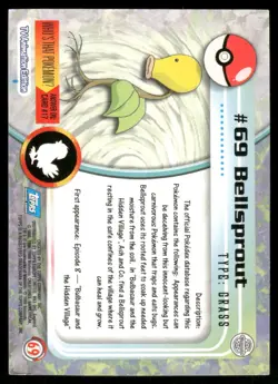 Pokemon Cards Bellsprout #69 Topps Trading Cards Series 1 NM *3 - Image 2