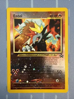 Entei Rare Pokemon Card 2001 - Black Star Promo Card Swirl - Image 1