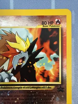 Entei Rare Pokemon Card 2001 - Black Star Promo Card Swirl - Image 3