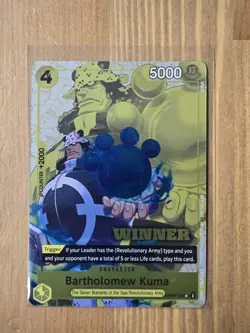 MINT NM Bartholomew Kuma RARE WINNER CHAMPIONSHIP ALT ART OP09-108 ONE PIECE TCG - Image 2