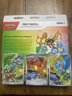Pokemon First Partner Illustration Collection MEP Bulbasaur Charmander Squirtle - Image 1