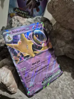 pokemon Cards Alakazam EX Stage2 Holo 1pcs+1pcs Sleeve 2023 065/165 Authentique - Image 2