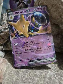 pokemon Cards Alakazam EX Stage2 Holo 1pcs+1pcs Sleeve 2023 065/165 Authentique - Image 4