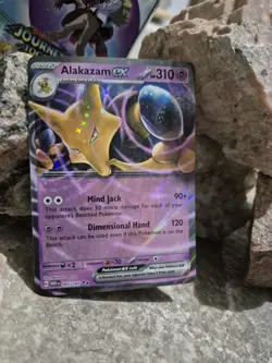 pokemon Cards Alakazam EX Stage2 Holo 1pcs+1pcs Sleeve 2023 065/165 Authentique - Image 5