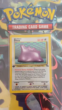 1st Edition Ditto Holo Fossil 1999 3/62 UK Pokemon Card TCG WOTC - Image 1