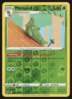 SWSH02: Rebel Clash Metapod #002/192 Reverse Holo Pokemon Card - Image 1