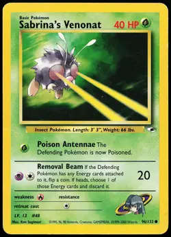 Sabrina's Venonat 96/132 Common Gym Heroes Pokemon Card - Image 1