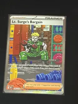 Pokemon TCG Lt. Surges Bargain SIR Trainer 185/132 Mega Evolutions Near Mint F - Image 1