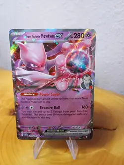 Team Rocket's Mewtwo ex 081/182 Double Rare Destined Rivals Pokemon Near Mint - Image 1
