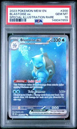 2023 POKEMON MEW EN-151 SPECIAL ILLUSTRATION RARE #200 BLASTOISE EX PSA 10 - Image 1