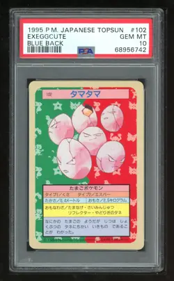 Pokemon Japanese Topsun Blue Back 102 1st Exeggcute Card 1995 PSA 10 68956742 - Image 1