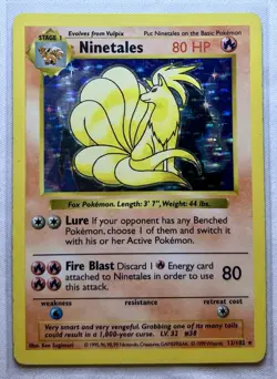 Ninetales 12/102 Base Shadowless Holo Rare Vintage Raw - Pokemon Card TCG - Image 1