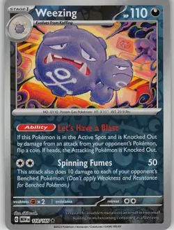 Weezing 110/165 Rare 151 Pokemon Reverse Holo Near Mint - Image 1
