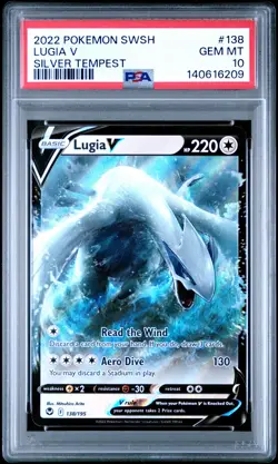 2022 POKEMON SWORD & SHIELD SILVER TEMPEST #138 LUGIA V PSA 10 - Image 1