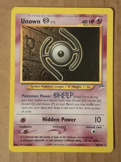 Pokemon Unown H 28/105 NEO Destiny LP See Pictures - Image 1