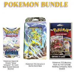 Pokemon S&S Silver Tempest + Zeraora V Battle Deck + Mystery Pack w/foil. SEALED - Image 1