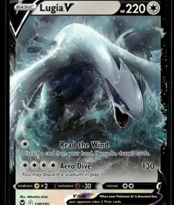 Lugia V 138/195 Holo V Rare Silver Tempest Pokemon NM/M - Image 1