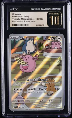 2024 POKEMON TWILIGHT MASQUERADE ILLUSTRATION RARE HOLO CHANSEY CGC 10 PERFECT - Image 1
