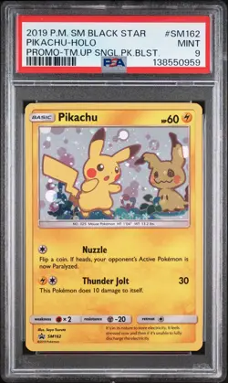 2019 POKEMON SM BLACK STAR PROMO TEAM UP SINGLE PACK BLISTERS PIKACHU-HOLO PSA 9 - Image 1