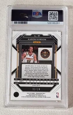 AARON GORDON 2022-23 PANINI PRIZM #41 GOLD SPARKLE /24 PSA 10 GEM MINT NUGGETS - Image 2
