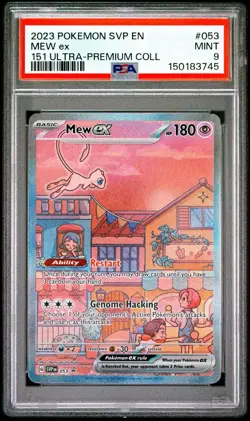2023 POKEMON SVP EN-SV BLACK STAR PROMO 151 ULTRA-PREM COLL #053 MEW EX PSA 9 - Image 1