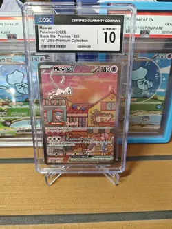 2023 POKEMON SVP EN-SV BLACK STAR PROMO 151 ULTRA-PREM COLL #053 MEW EX CGC 10 - Image 1