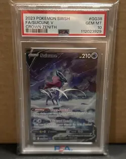 Pokemon Suicune V GG38/GG70 2023 Crown Zenith Ultra Rare Card - PSA 10 - Image 1