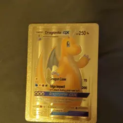 Pokemon Dragonite GX Gold Metal Full Art Card English 250 HP - Image 1
