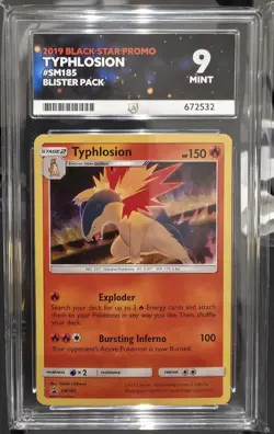 Typhlosion SM185 Black Star Promo Holo Card - ACE Grade 9 - Image 1