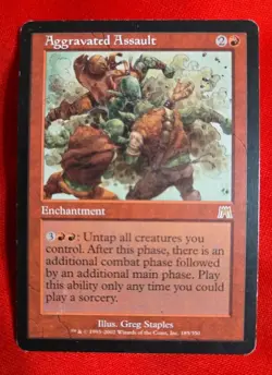 Magic The Gathering | Aggravated Assault | Red | Onslaught | 2002 MTG | LP - Image 1