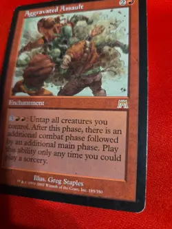 Magic The Gathering | Aggravated Assault | Red | Onslaught | 2002 MTG | LP - Image 4