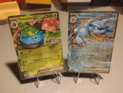 Venusaur Ex & Blastoise Ex Stellar Crown Stamped Promo Pokemon Cards NM - Image 1