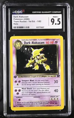 2000 POKEMON TEAM ROCKET - 1ST EDITION - HOLO #1/82 DARK ALAKAZAM CGC 9.5 - Image 1