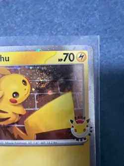 Pikachu 051/162 Cosmos Holo Pokemon Day 2026 Stamped Promo NM With Swirl - Image 1