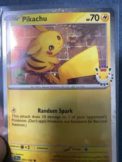 Pikachu 051/162 Cosmos Holo Pokemon Day 2026 Stamped Promo NM With Swirl - Image 2