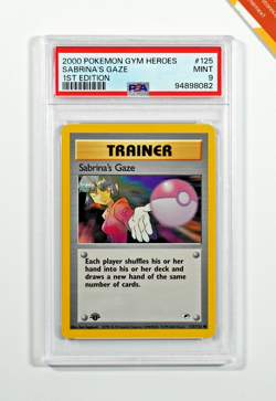 Pokemon PSA 9 Sabrina's Gaze #125 1st Ed Gym Heroes 2000 English - Image 1