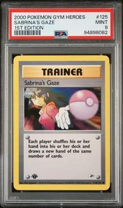 Pokemon PSA 9 Sabrina's Gaze #125 1st Ed Gym Heroes 2000 English - Image 2