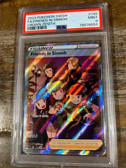 Pokemon 2023 Crown Zenith Full Art Trainer FRIENDS IN SINNOH #149 PSA 9 Mint - Image 1