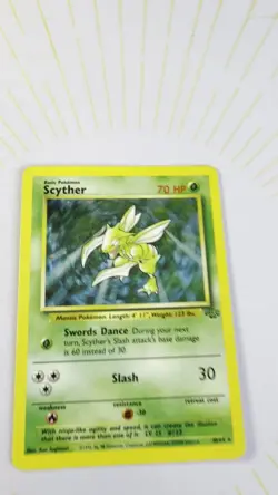 NM Pokemon TCG Scyther 10/64 Jungle Set 1999 Holo Rare NM/LP ✨ - Image 2