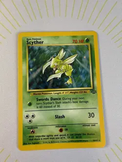 NM Pokemon TCG Scyther 10/64 Jungle Set 1999 Holo Rare NM/LP ✨ - Image 3
