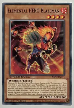 Elemental Hero Blazeman SGX2-ENA11 (NM) 1st Edition Common Speed-Duel Yu-Gi-Oh! - Image 1