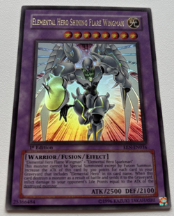Elemental Hero Shining Flare Wingman 1st Edition EEN-EN036 Yugioh Card NM/M - Image 3
