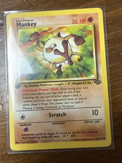 Pokemon TCG Mankey Jungle Card 1st Edition, Regular Common, #55/64 - Image 1