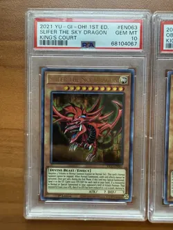 Yugioh Slifer The Sky Dragon Obelisk Tormentor Winged of Ra PSA 10 KICO EN063 64 - Image 2
